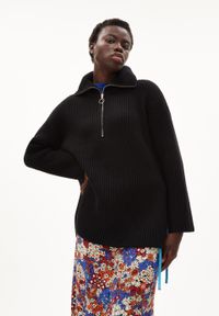 Pull camionneur oversize noir en laine bio et recyclée - trinekaa black