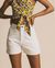 Short taille haute blanc en coton bio - logome