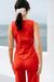 Top à noeuds en coton bio | rouge "fiery red elise top" - Thinking Mu