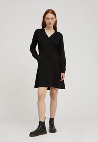 Robe mi-longue noire en lenzing - ceylonaa