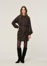 Robe en coton bio et ecovero | marron "izua - kintsugi"