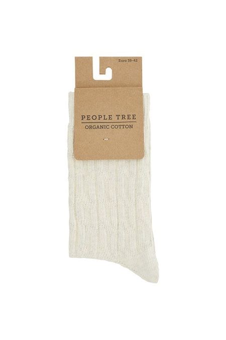 Chaussettes hautes crème en coton bio