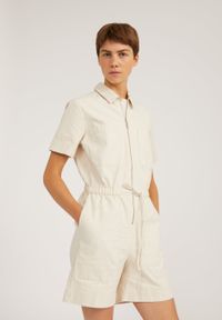 Combi-short écru en coton bio et lin non teinté - rompaa undyed