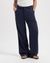 Pantalon ample en tencel et lin | marine "thalia chino dark navy" - Kuyichi