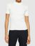 T-shirt côtelé en coton bio | blanc "rib high neck short sleeved star white" - Knowledge Cotton Apparel