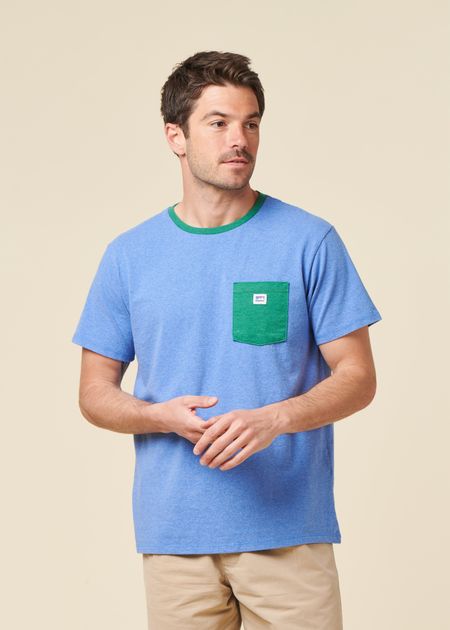T-shirt en matières recyclées | bleu "shop sticker pocket responsibili-tee - abundant blue" - Patagonia
