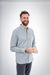 Chemise droite vert de gris en coton bio - stretch oxford