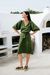 Robe midi en coton bio et lin | vert "may dress - pine green"