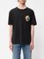 T-shirt imprimé noir en coton bio - uno cactus black