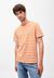 T-shirt rayé orange et blanc en coton bio - jaames breton