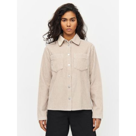 Surchemise velours en coton bio | beige "corduroy overshirt light feather gray"