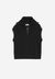 Pull col zippé sans manches en coton bio | noir "aylaa black"