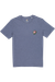 Tee-shirt bleu chine brodé en coton bio - rose - bleu chine