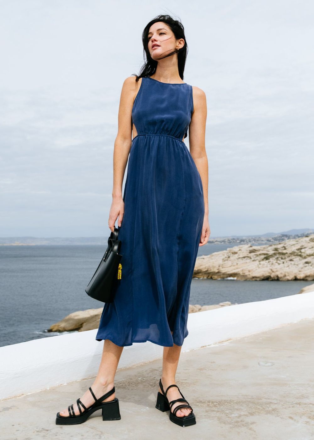 Robe en ecovero | bleu &quot;cobalt kin dress - blue&quot; Thinking Mu
