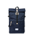 Sac à dos rolltop en matière recyclée | marine "bernt navy with natural leather"