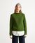 Pull col rond vert en laine certifiée - hera green