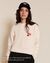 Sweat brodé en coton bio | crème "sweat l'amour est déclaré  crème rouge" - émoi émoi