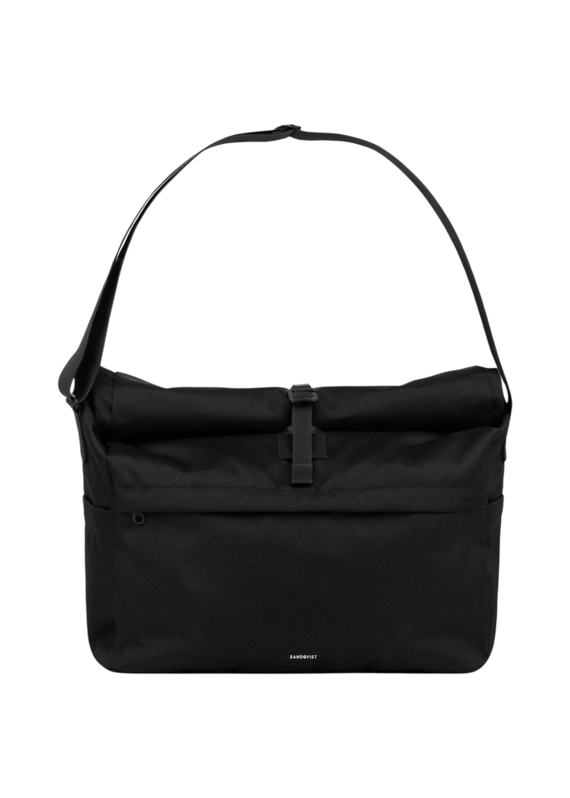 Sac bandoulière 29l en nylon recyclé | noir "icon messenger bag" - Sandqvist
