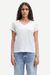 T-shirt manches courtes col v en coton bio | blanc "solly v-n t-shirt white" - Samsoe Samsoe