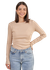 T-shirt manches longues côtelé en coton bio | beige "honey beige"