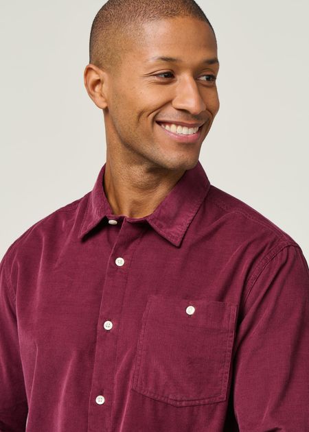 Chemise en velours côtelé | bordeaux " corduroy shirt - fig" - Knowledge Cotton Apparel
