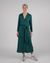 Robe longue en tencel | imprimé vert "sunflower vneck long sleeve dress navy"