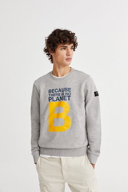 Sweat gris à imprimés en coton bio - great balf