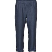 Pantalon ample marine en lin bio - fishbone