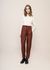 Pantalon droit en coton bio | marron "coffee esther pants brown" - Thinking Mu