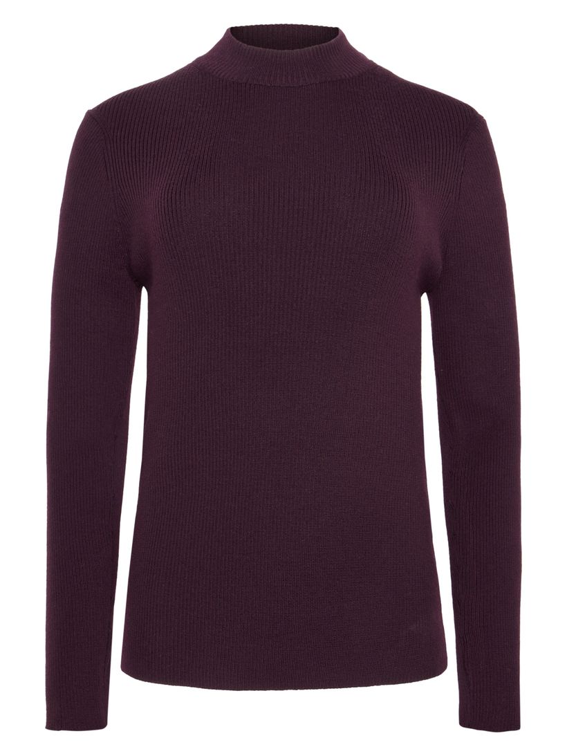 Pull côtelé en laine mérinos | prune "merino wool rib knit rws - fig" - Knowledge Cotton Apparel