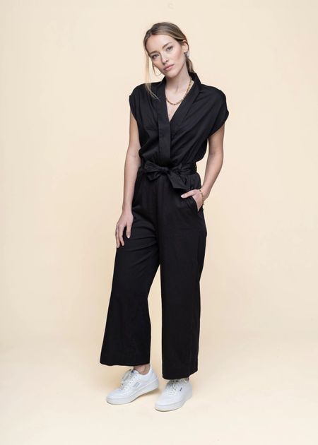 Combinaison noire en coton bio - black malawi jumpsuit