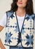 Gilet court en coton bio | bleu et blanc "lill quilted cotton vest - offwhite/blue" - Nudie Jeans