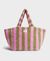 Tote bag en coton bio | rayé rose et vert "menorca large tote bag rayures"