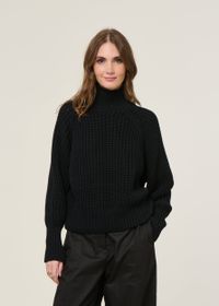 Pull maille en coton bio | noir "ola - black"