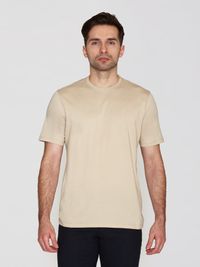 T-shirt en coton bio | beige "basic t-shirt light feather gray"