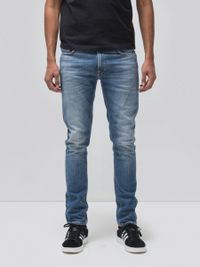 Jean slim bleu clair délavé en coton bio - lean dean pale favorite