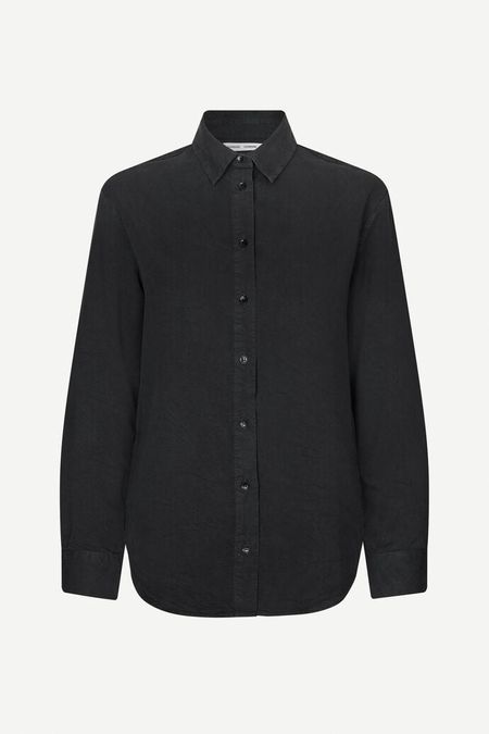 Chemise en lyocell | noir "madisoni shirt washed black" - Samsoe Samsoe