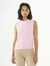 Pull sans manches rose en modal et coton bio - crew neck mix vest parfait pink