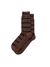 Chaussettes hautes rayées marron et noir en coton bio - olsson