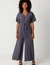 Combinaison manches courtes en tencel | gris "kaie jumpsuit dark grey"