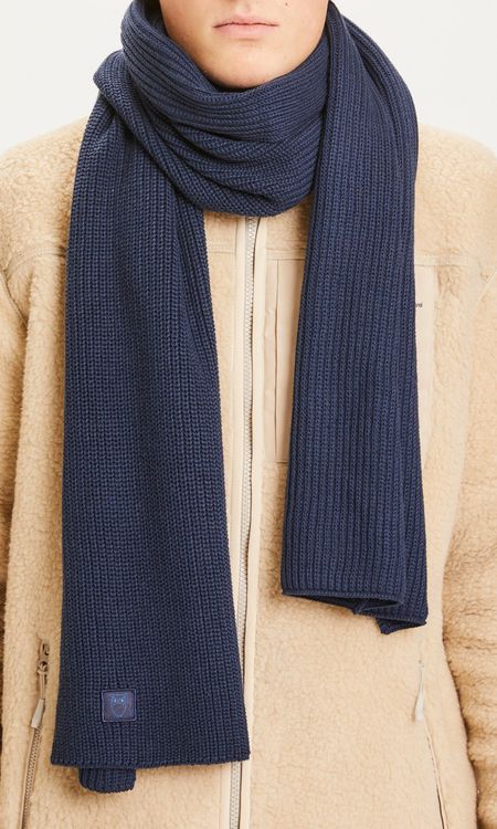 Echarpe marine en coton bio - juniper ribbing scarf total eclipse