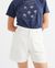 Short taille haute blanc en coton bio - gardenia