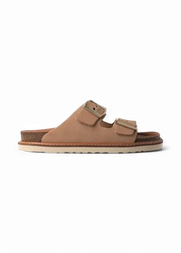 Sandales en cuir suède certifié | beige "hawaii velour almond"