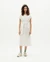 Robe midi ceinturée en coton bio | blanc "undyed loop gretel dress" - Thinking Mu