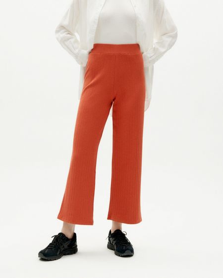 Pantalon ample en ecovero et coton recyclé | orange "orange sunset trash dalia pants"