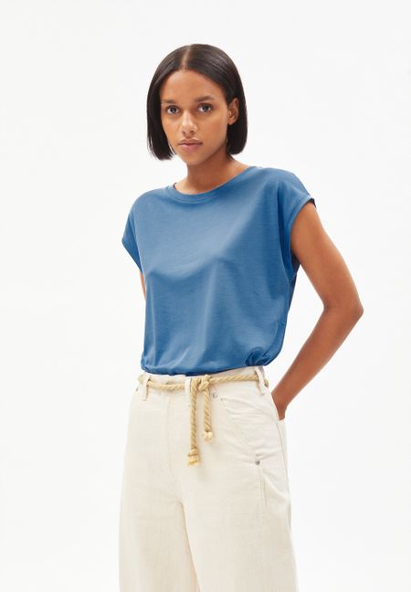 T-shirt bleu en tencel et coton bio - jilaa cloudbusting
