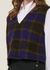 Pull sans manches en laine et coton bio | carreaux "cropped vest wool-blend - purple checked" - Rotholz