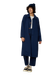 Manteau long marine en coton bio - cosima worker blue