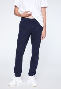 Chino coupe droite marine en coton bio - edvaan