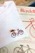T-shirt brodé blanc en coton bio - vélo
